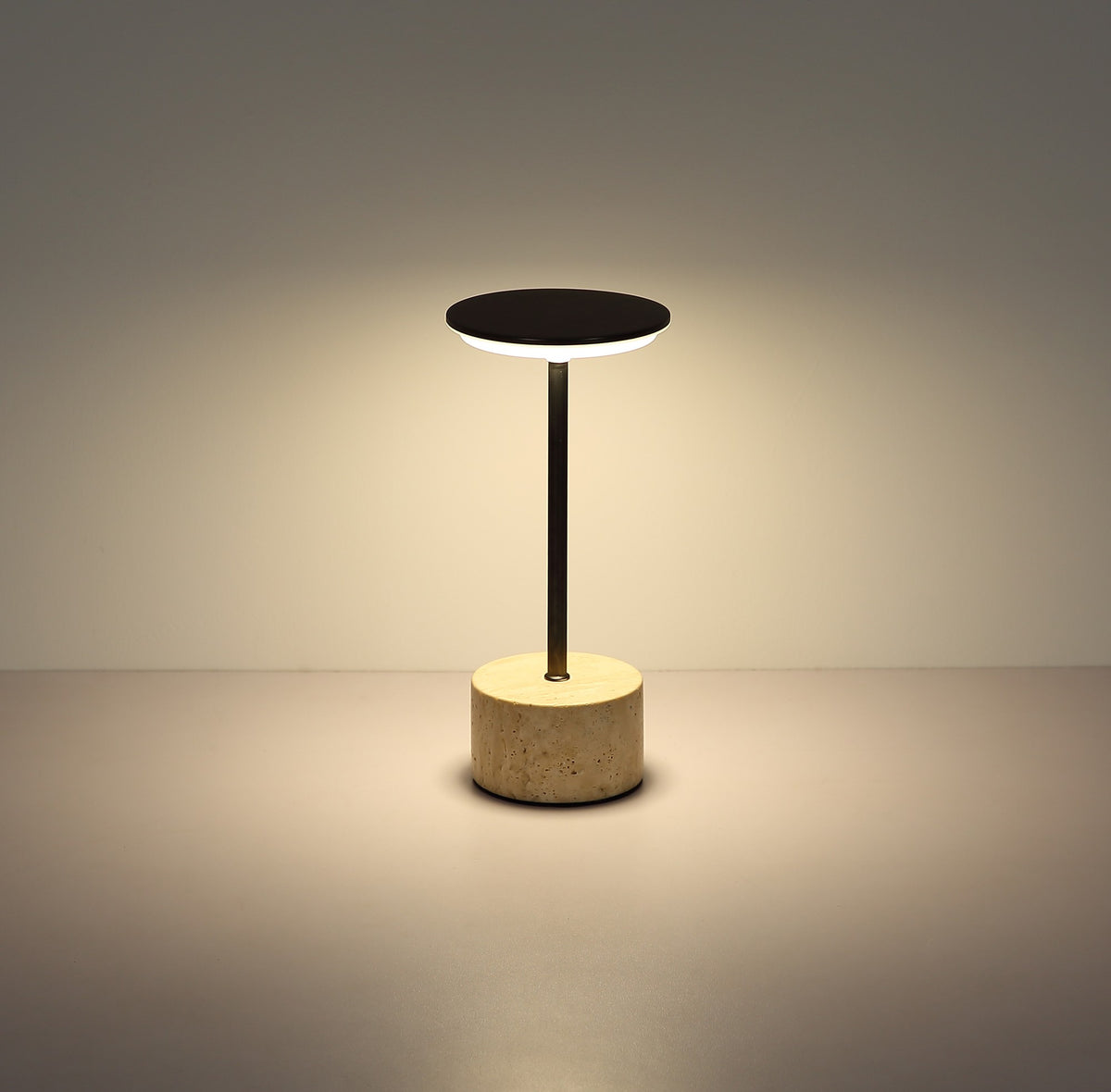 Lampada da tavolo LED in travertino grigio d'atmosfera – disegno con le misure