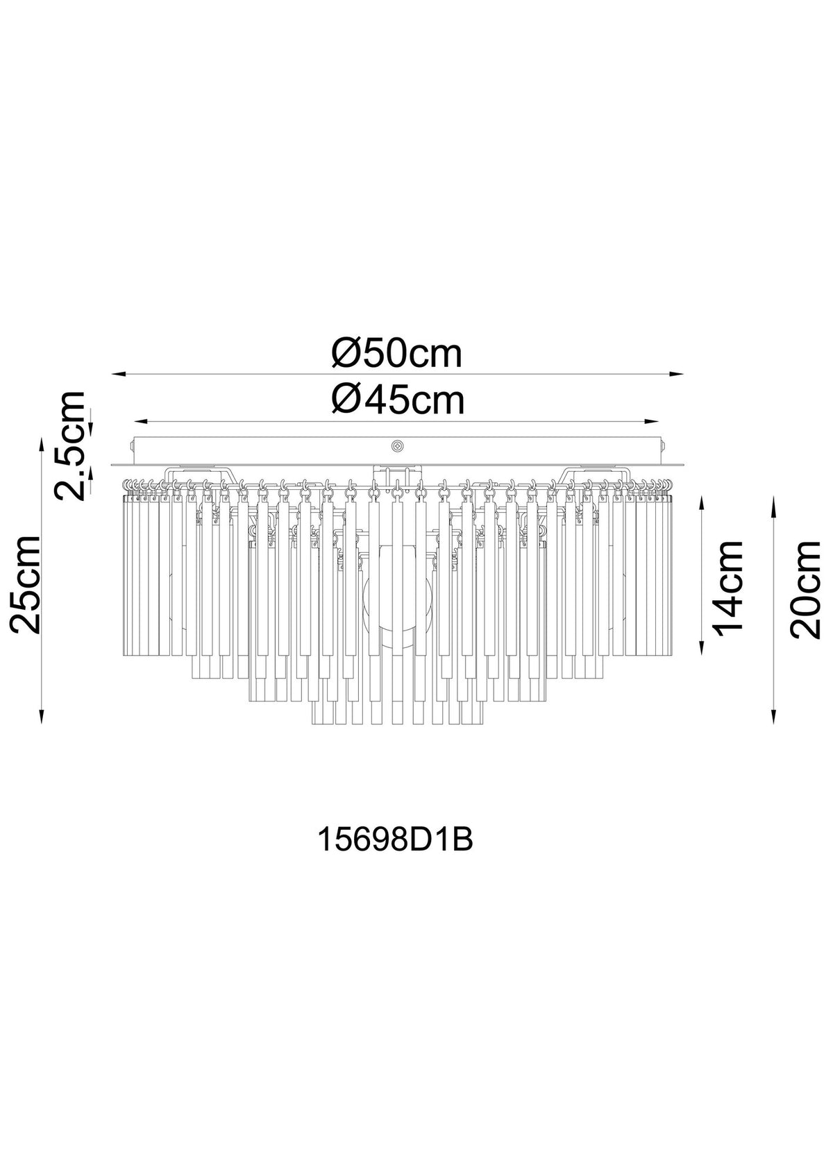 Grande lampada da soffitto a 5 luci color sabbia – immagine 6