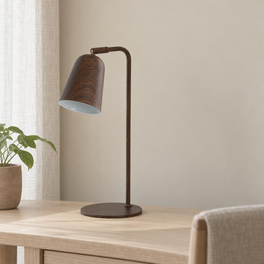Light & Living Salomo tafellamp bruin metaal – sfeerbeeld