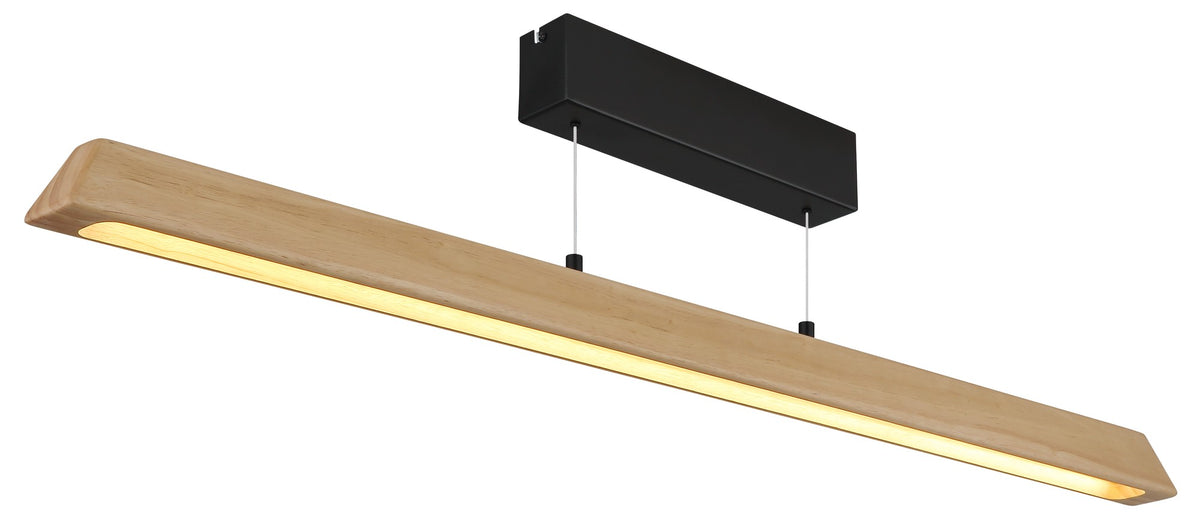 Luminária suspensa LED preta metálica com caráter – desenho com dimensões