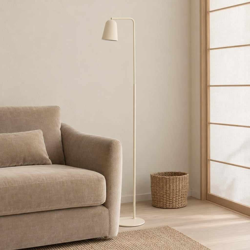 Light & Living Salomo vloerlamp beige – retro – sfeerbeeld