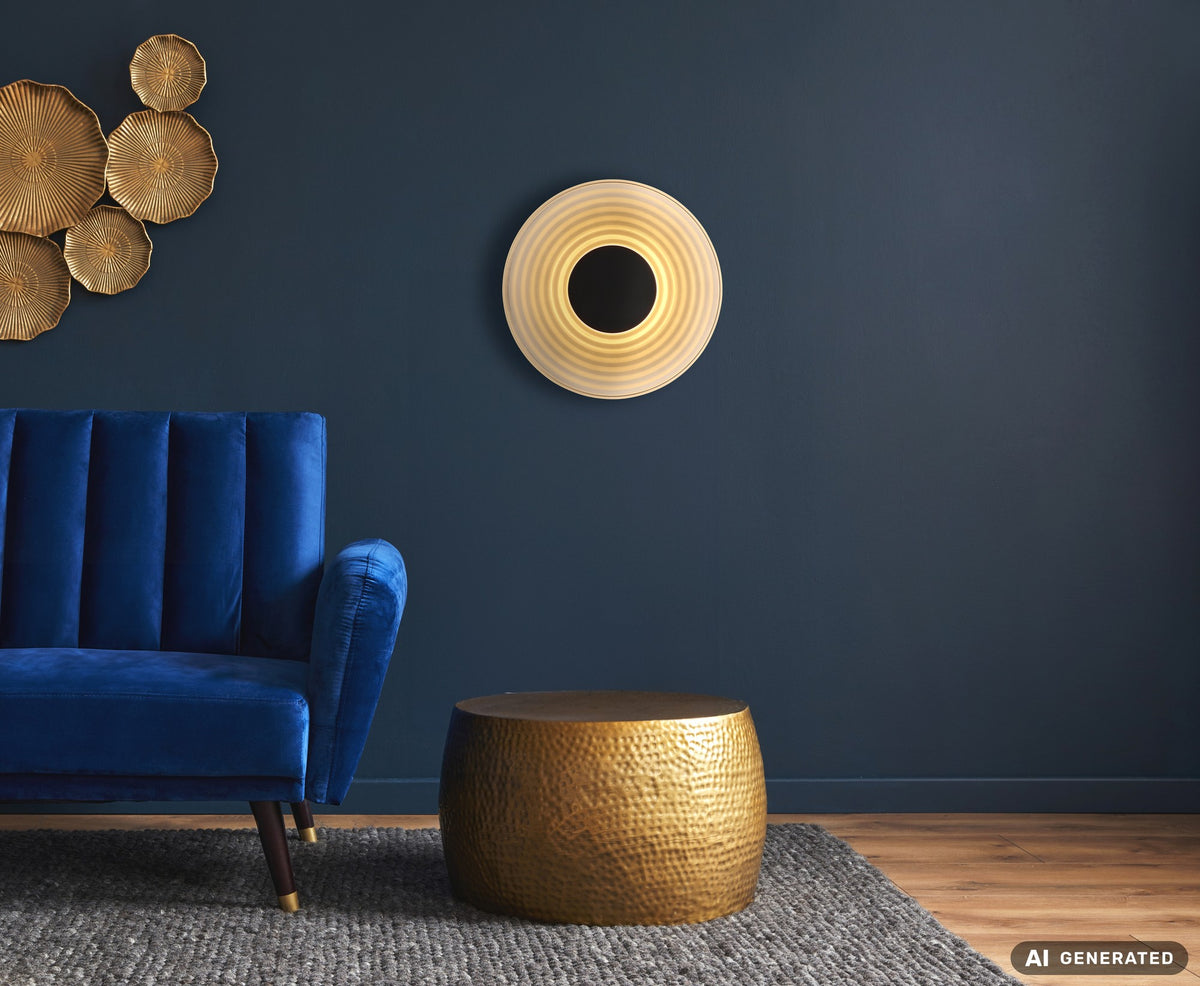 Lâmpada de parede LED preta luxuosa – desenho com dimensões