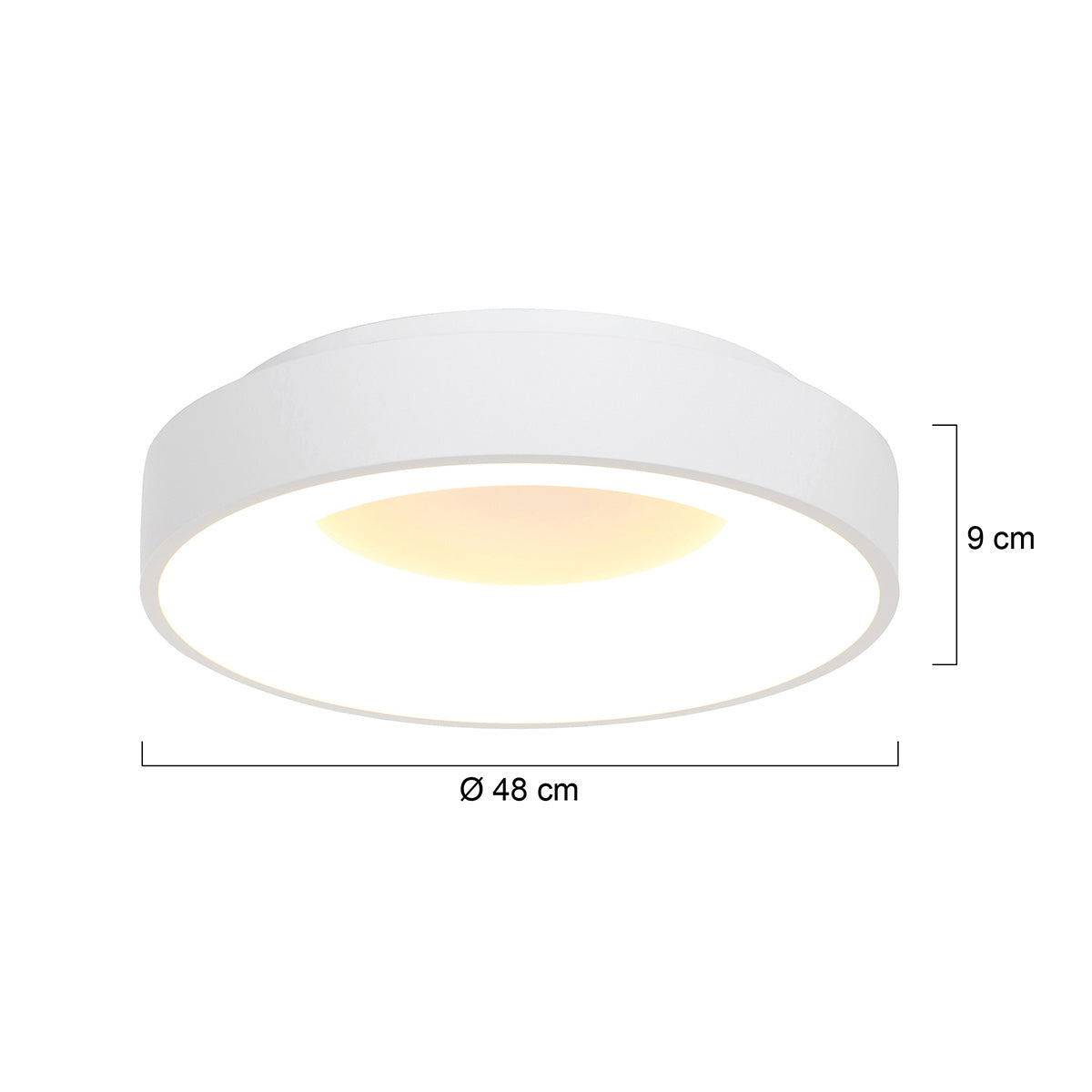 Голям модерен LED плафон Steinhauer Ringlede – чертеж с размери
