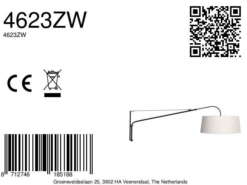 zwarte-wandlamp-met-uitschuifbare-arm-en-creme-kap-steinhauer-elegant-classy-variant-image8a