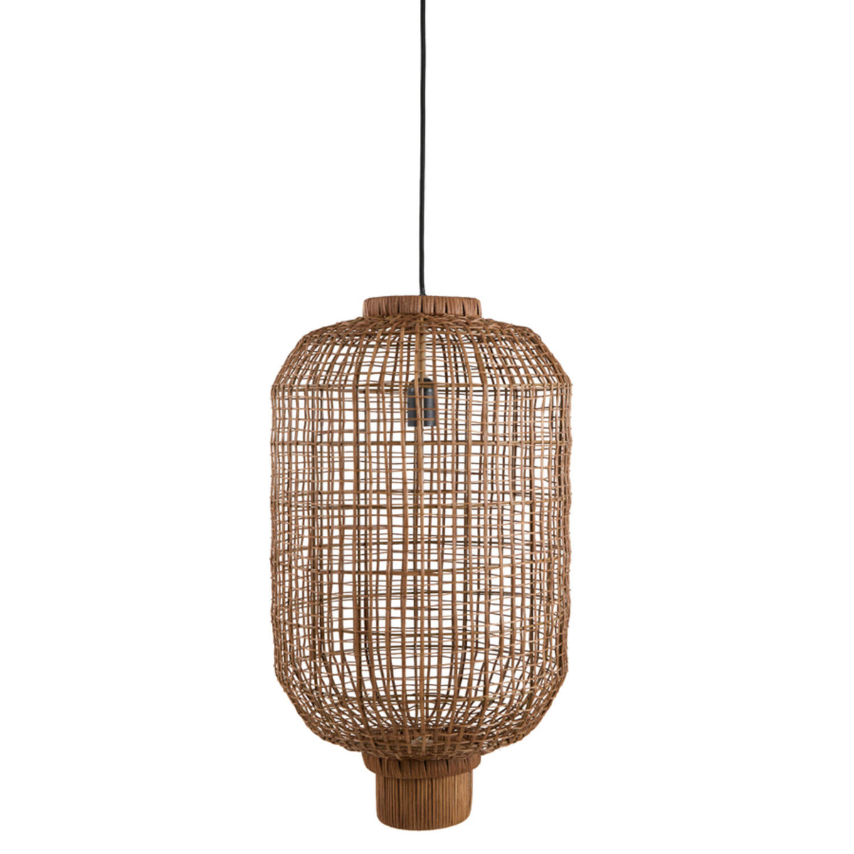 Голяма кафява ратанова висяща лампа Light & Living Dorzan