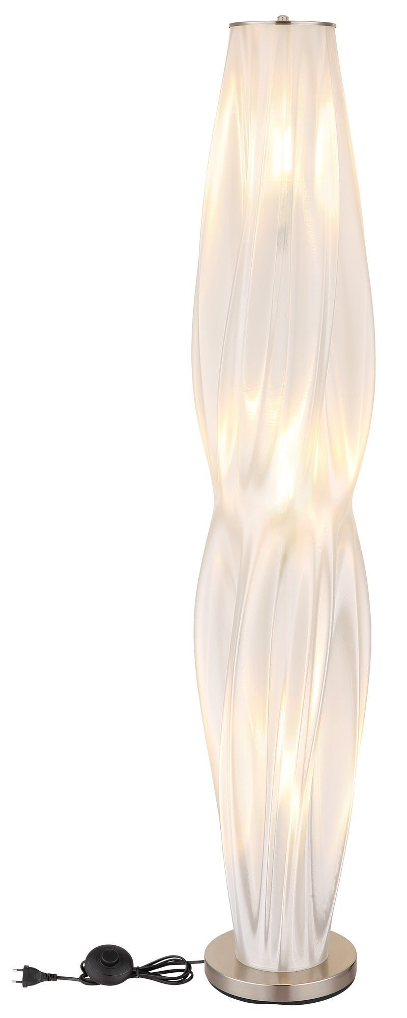 Luminária de chão metálica prateada elegante com 3 luzes – imagem 5