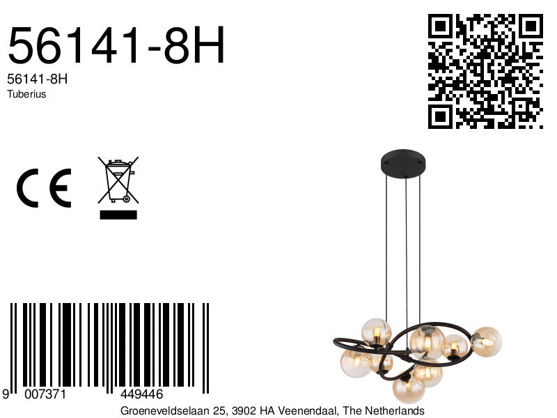 zwarte-hanglamp-8-amberglasbol-gedraaid-globo-tuberius-variant-image8a