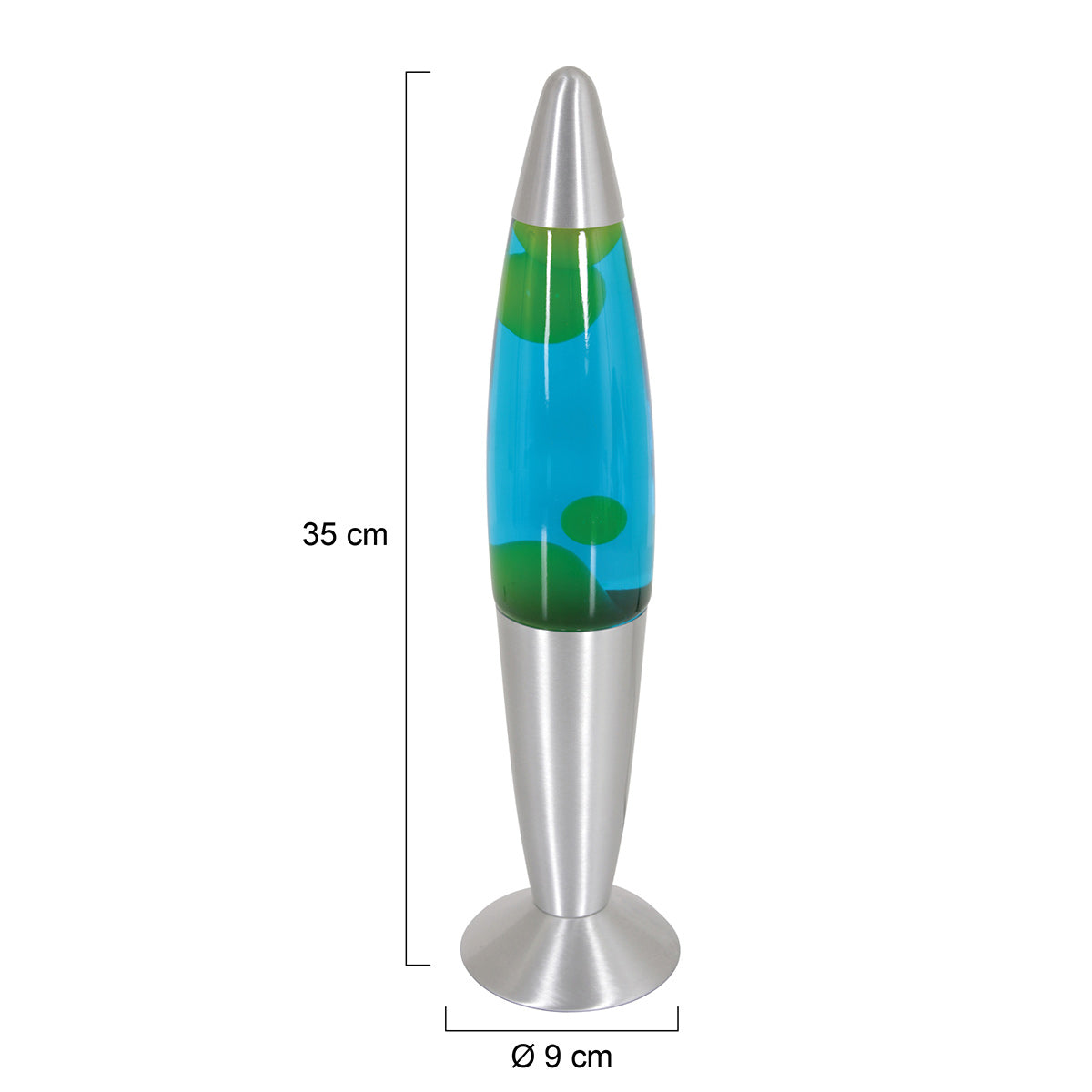 Лава лампа Volcan от стомана Mexlite – чертеж с размери