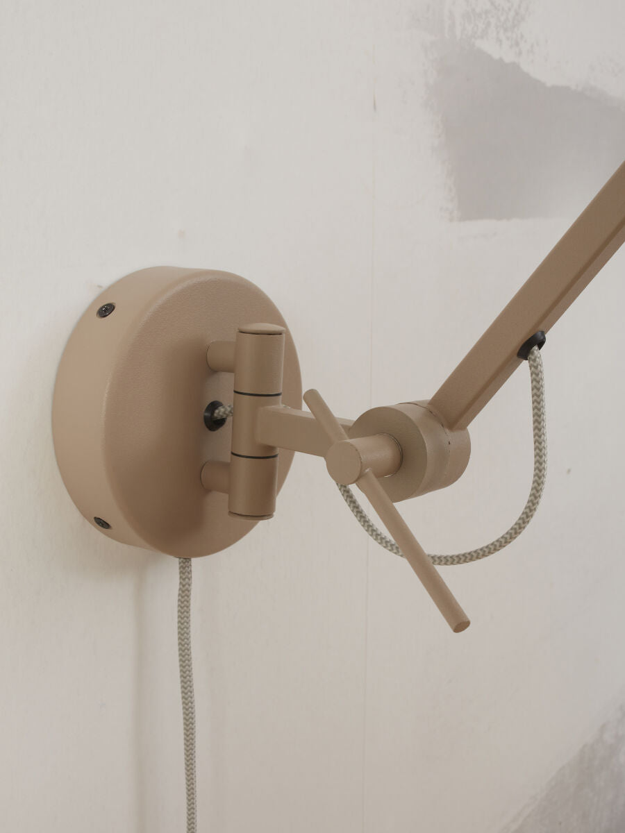 Szara metalowa lampa ścienna Marseille – It's About RoMi – rysunek z wymiarami