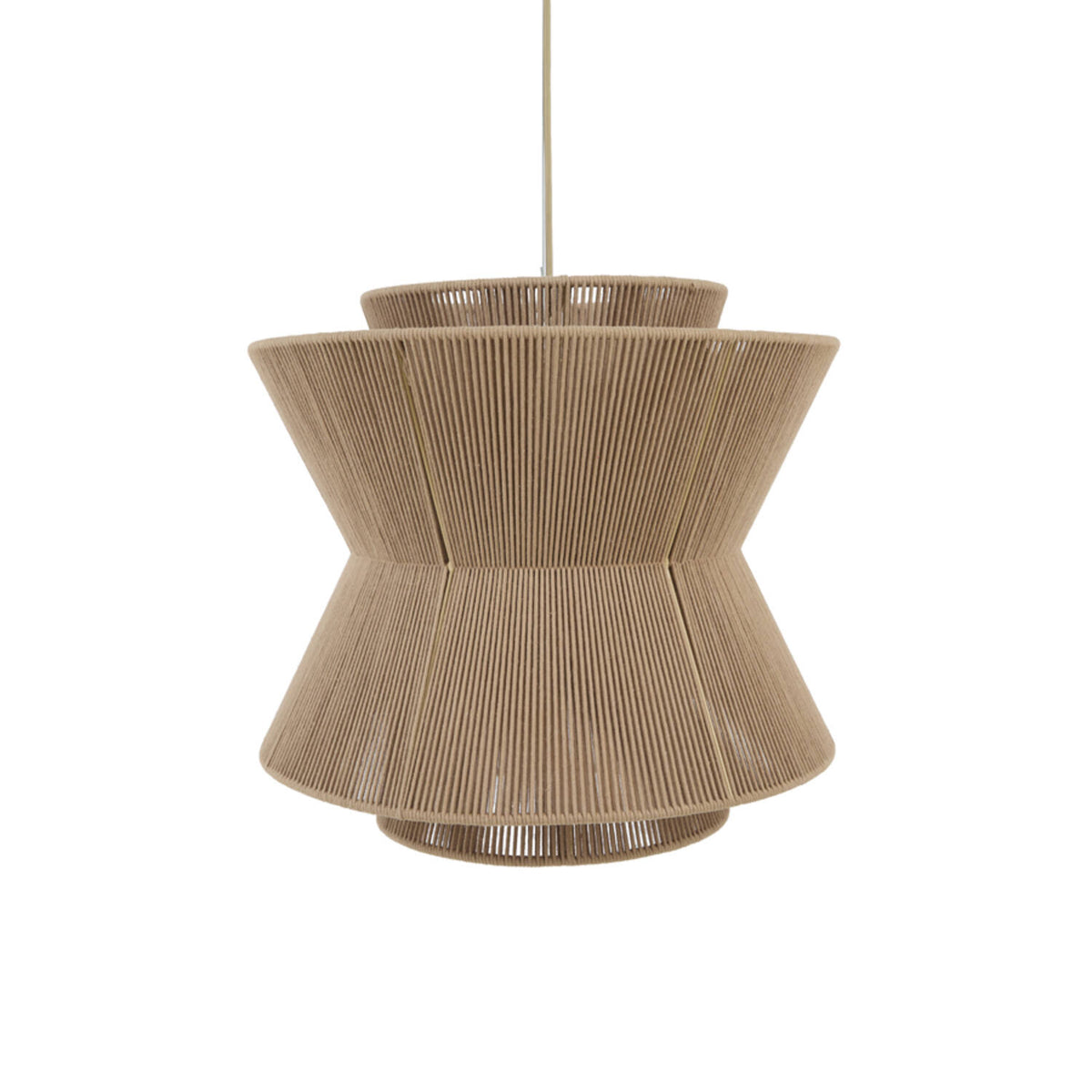 Stort sandfärgat tyghänglampa Light & Living Loti