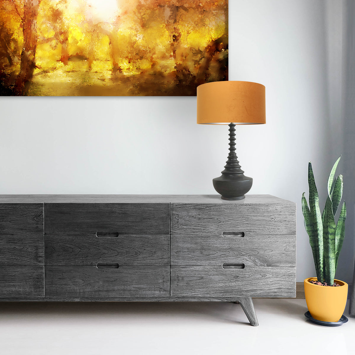 retro-zwarte-tafellamp-oranje-lampenkap-steinhauer-bois-variant-image2