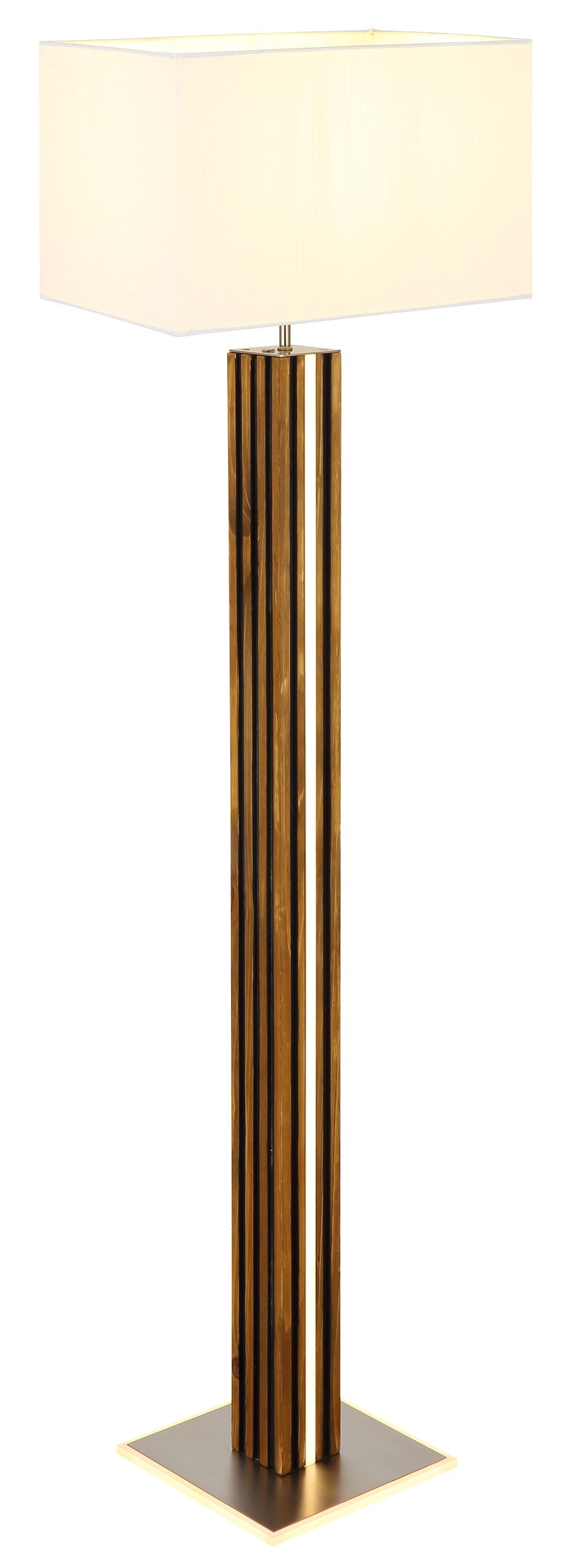 Elegante lampada da terra a LED con 2 luci in colore nichel – disegno con le misure