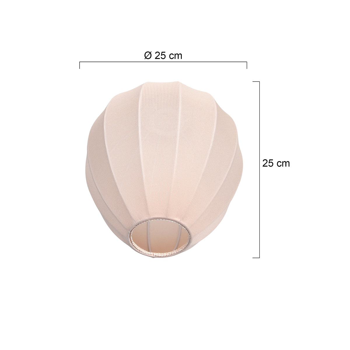 Абажур ленен кремав Ø 25см Mexlite K20121S – чертеж с размери
