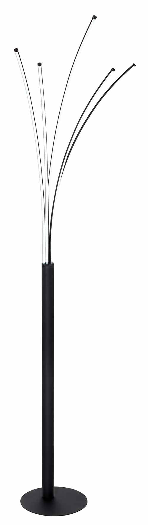 Globo Bizzy Black and Silver 5-Light LED Floor Lamp – image 3