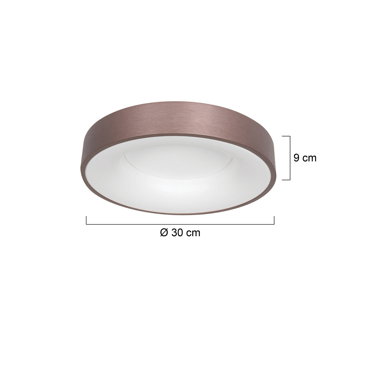Бронзова LED плафониера Steinhauer Ringlede Ø30 см – чертеж с размери