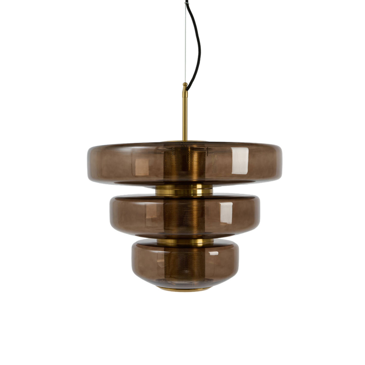 Grande lampadario in vetro marrone Light & Living Meyara