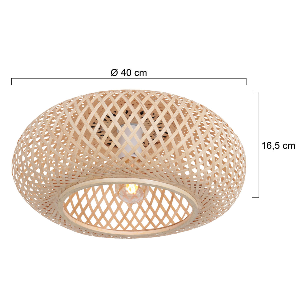 Stropné svietidlo z bambusu Anne Lighting Maze – rozmerový nákres