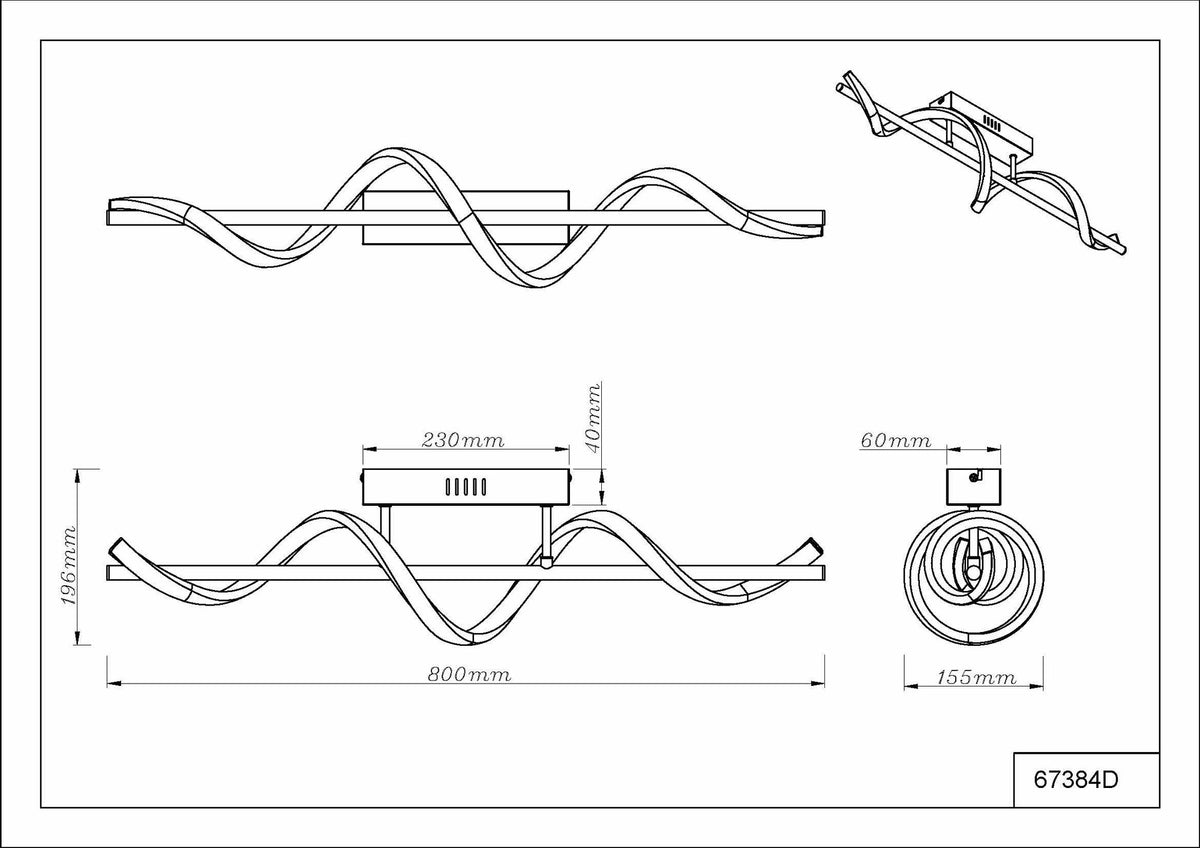 Lampada a soffitto LED in metallo color caffè elegante – immagine 5