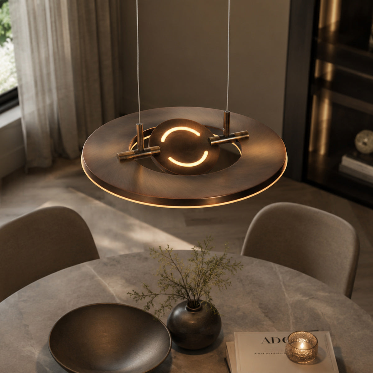 Steinhauer Exclusive Soleil hanglamp brons met draaibare ringen – afbeelding 3