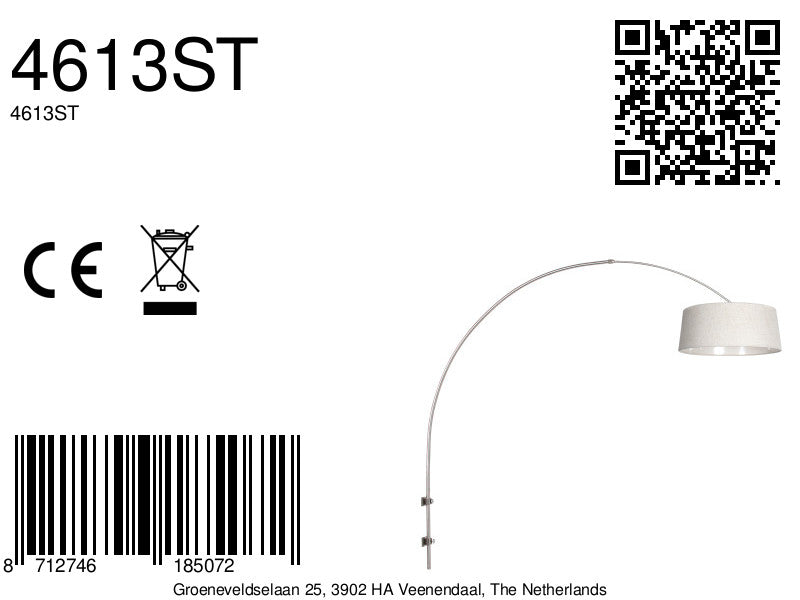 staalkleurige-boog-wandlamp-met-cremekleurige-kap-steinhauer-sparkled-light-variant-image8a