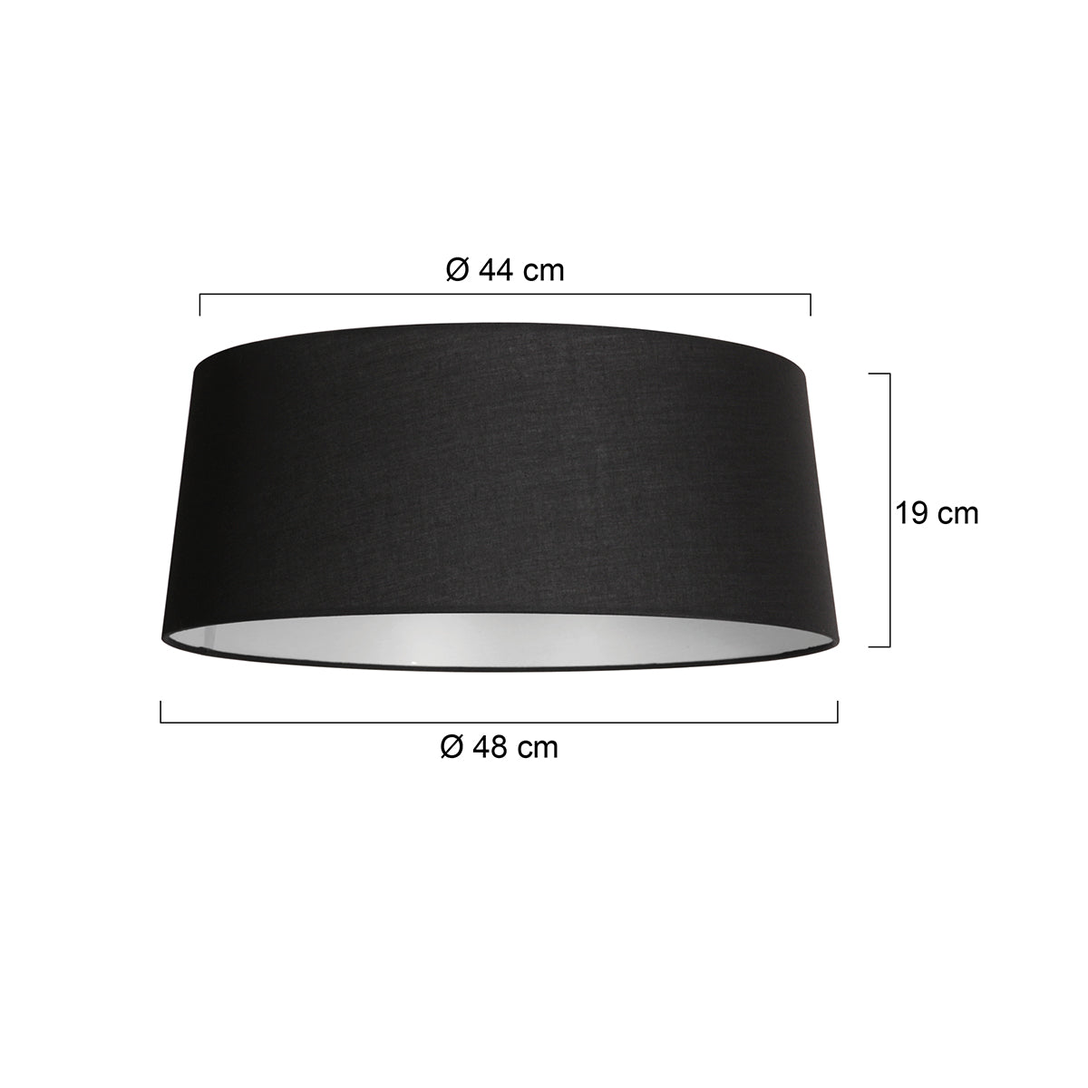 Абажур Abby текстил черен E27 Anne Lighting K2010SS – чертеж с размери