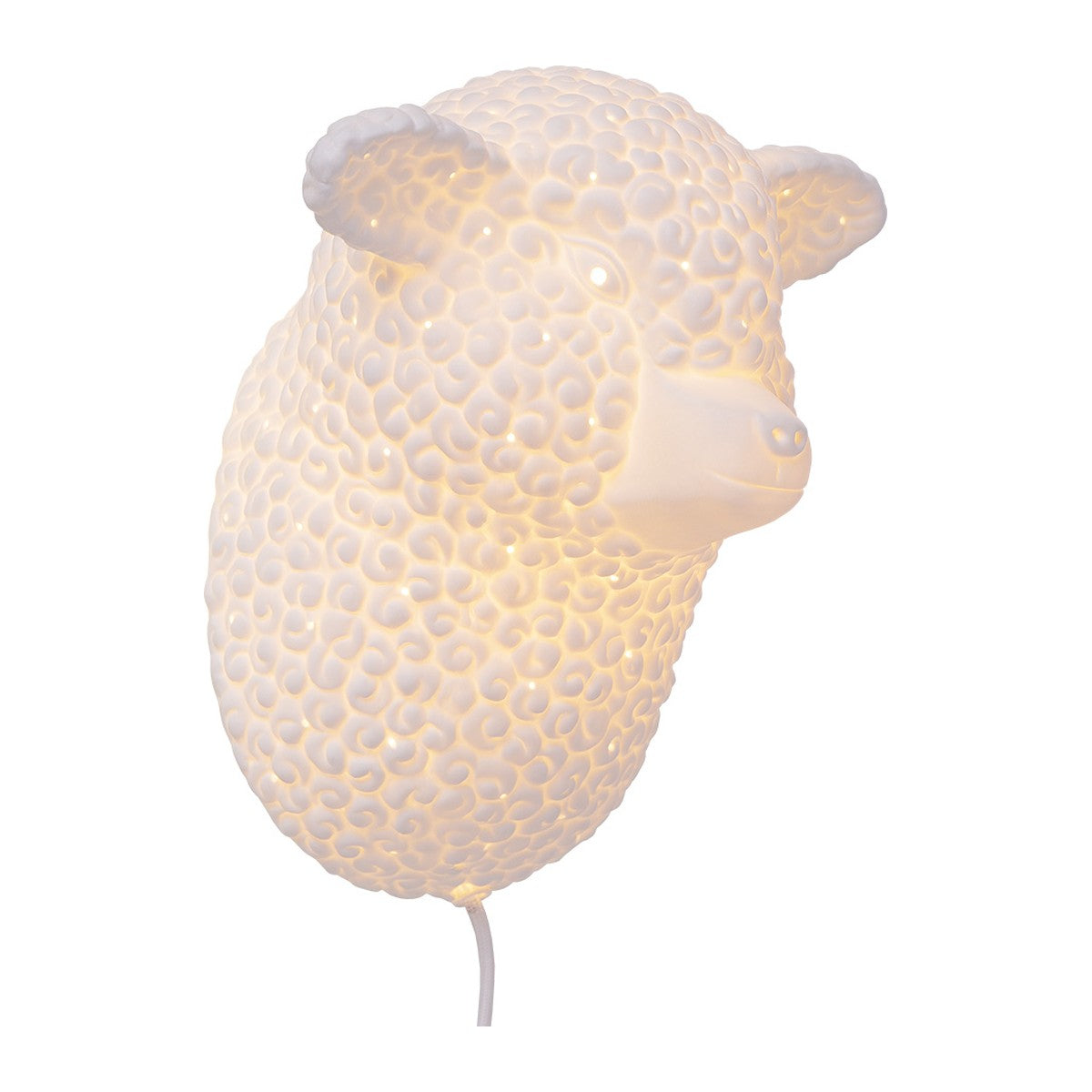 Elegancka biała lampka ścienna z porcelany