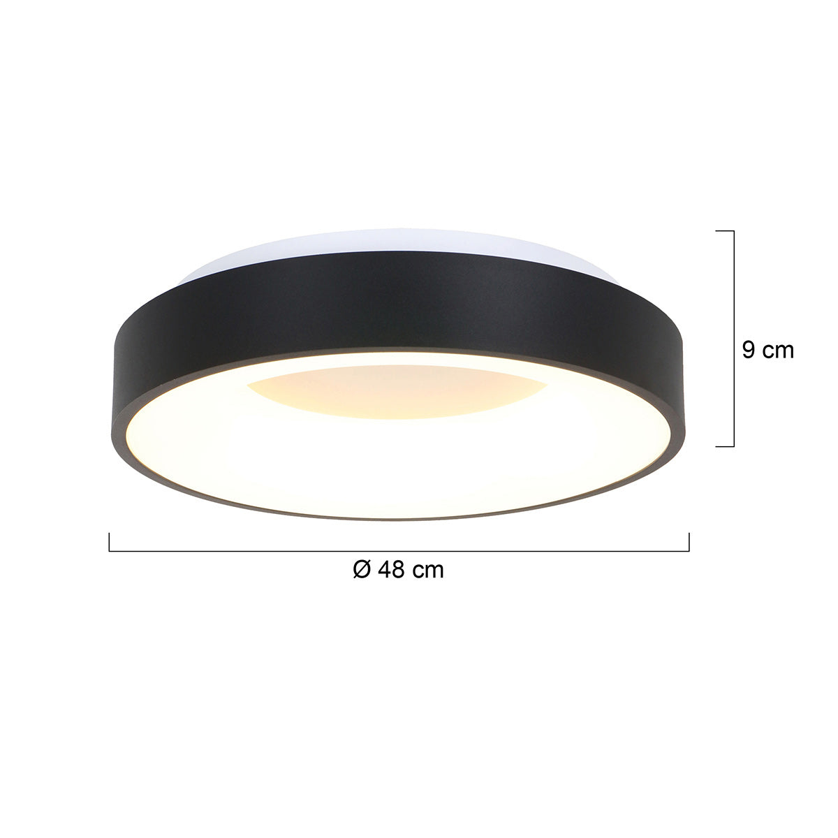 Steinhauer Ringlede musta LED-kattovalaisin – mittapiirros