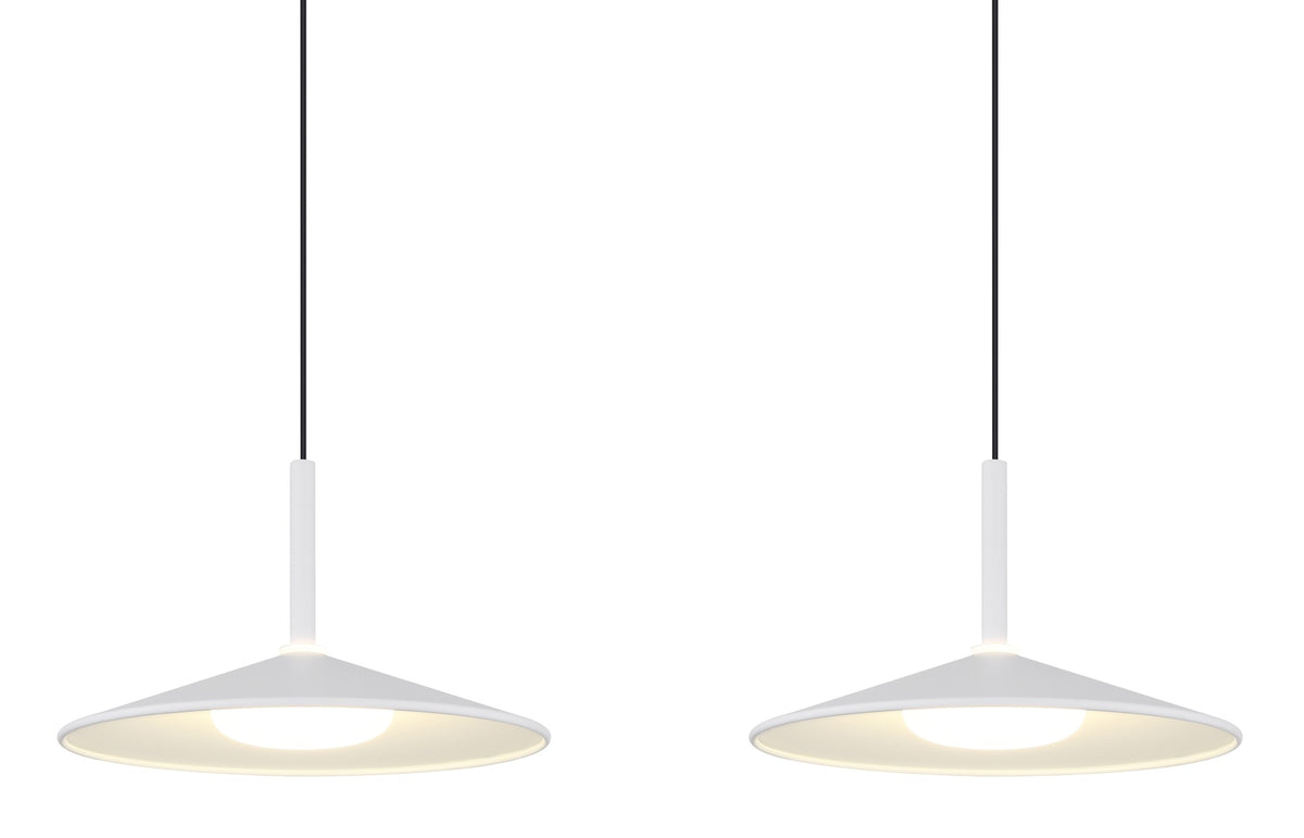 Luminária suspensa LED metálica branca de tamanho médio – imagem 3