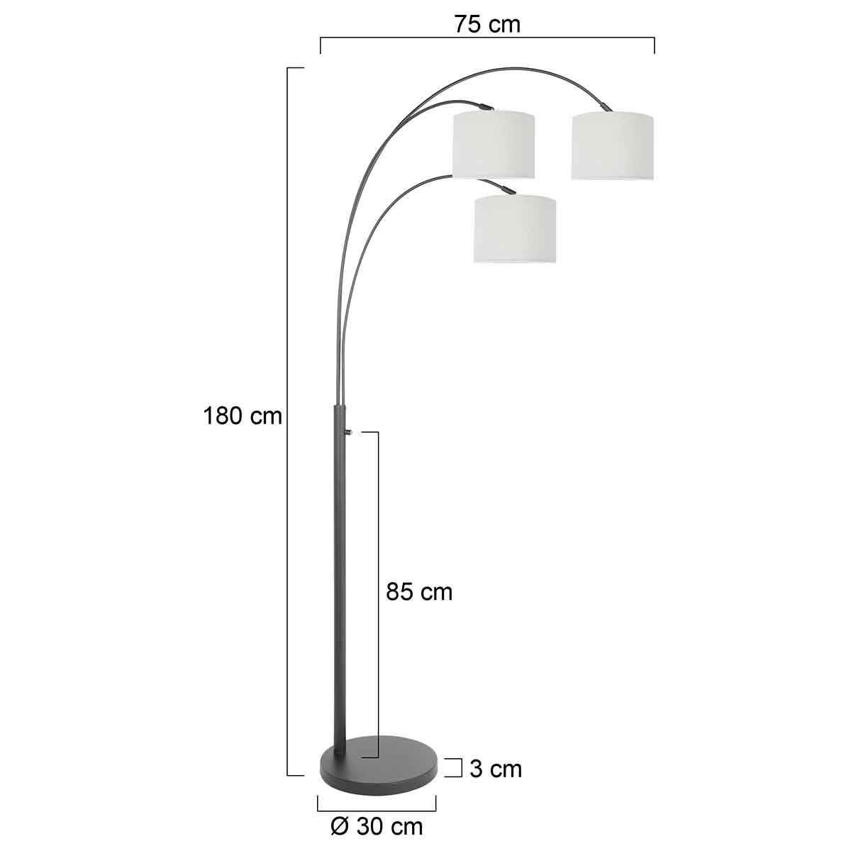 moderne-zwarte-booglamp-drie-lichts-steinhauer-sparkled-light-variant-image7