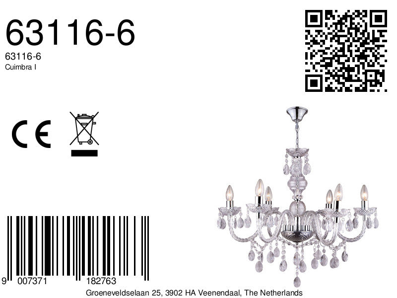 6-lichts-metaal-acryl-kroonluchter-chroom-globo-cuimbra-i-variant-image8a