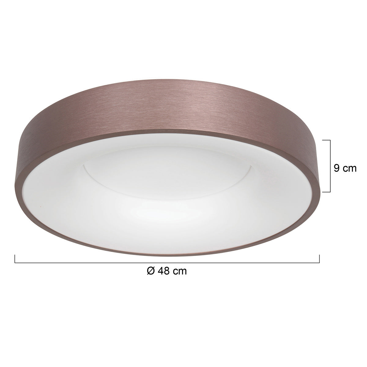 Steinhauer Ringlede plafonnière brons 48 cm LED – maattekening