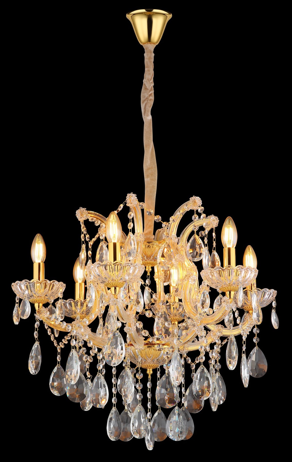 Pequena candelabro de cristal cor de latão – imagem 3