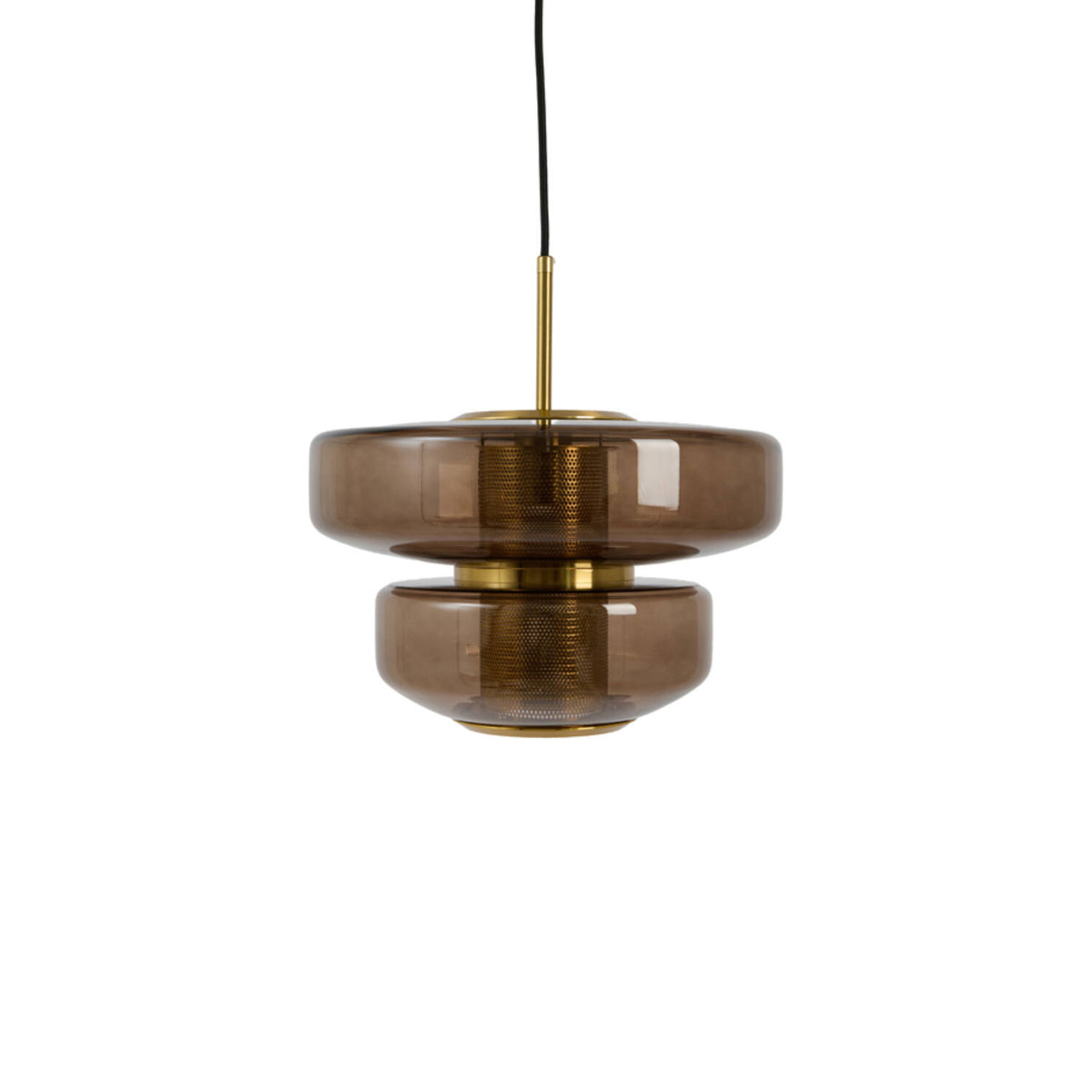 Pequeno candeeiro de tecto em vidro castanho Light & Living Meyara