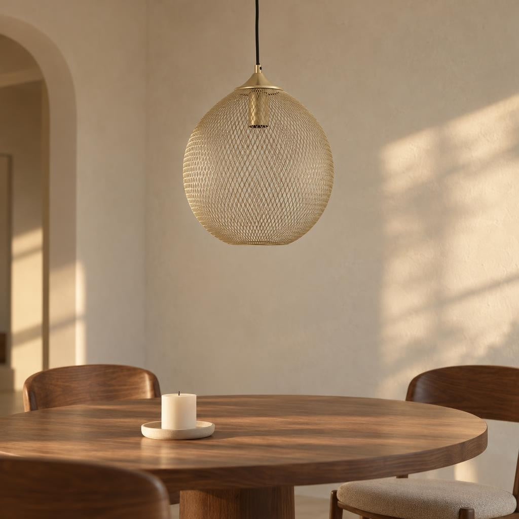 Light & Living Moroc gouden draad hanglamp – sfeerbeeld