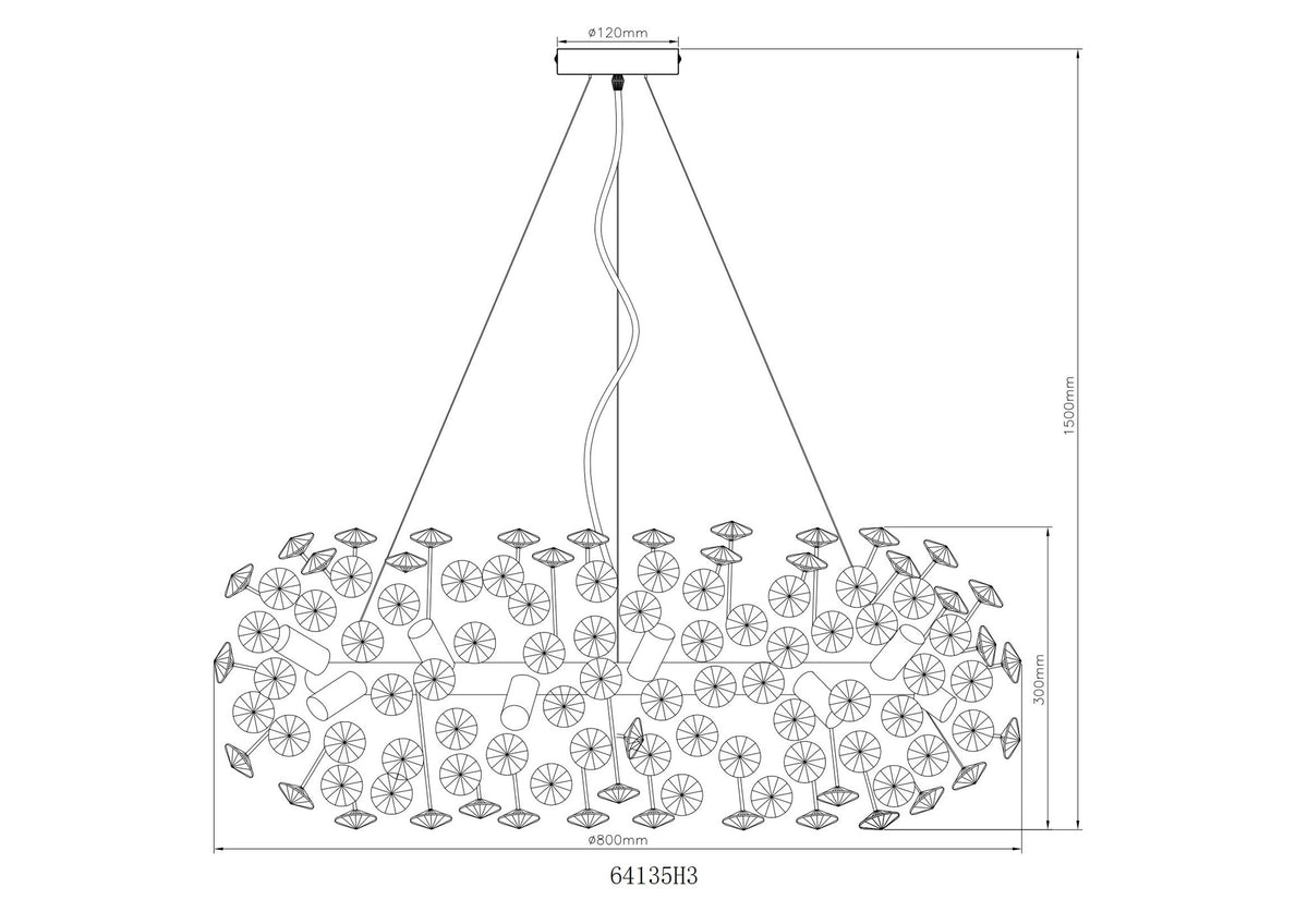 Lampadario in cristallo dorato e illuminato – immagine 4