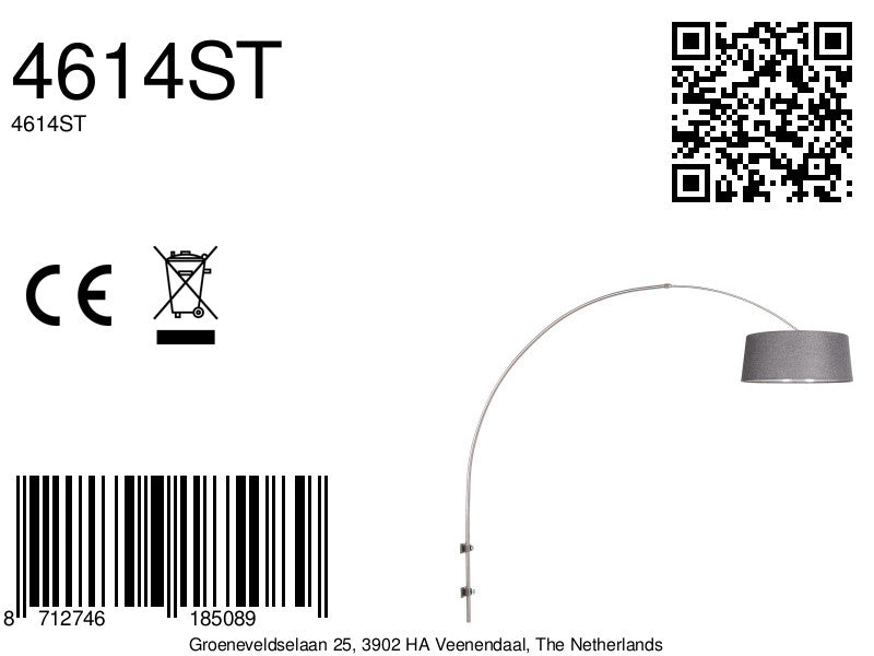 staalkleurige-boog-wandlamp-met-grijze-kap-steinhauer-sparkled-light-variant-image8a