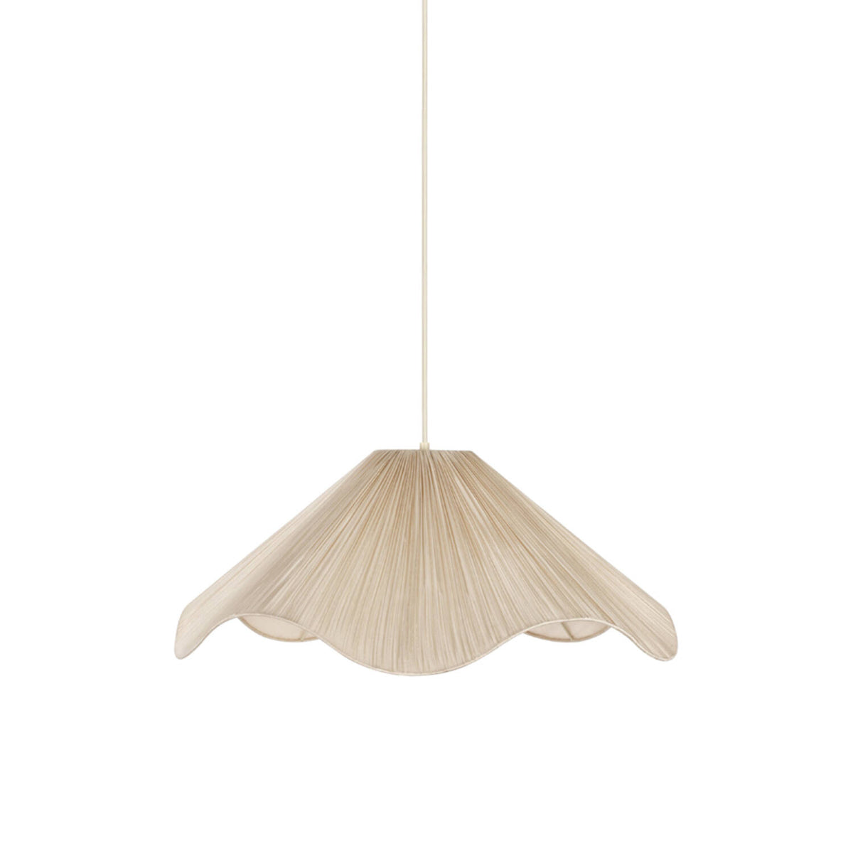 Grande lâmpada de pendurar de tecido crème Light & Living Mealha