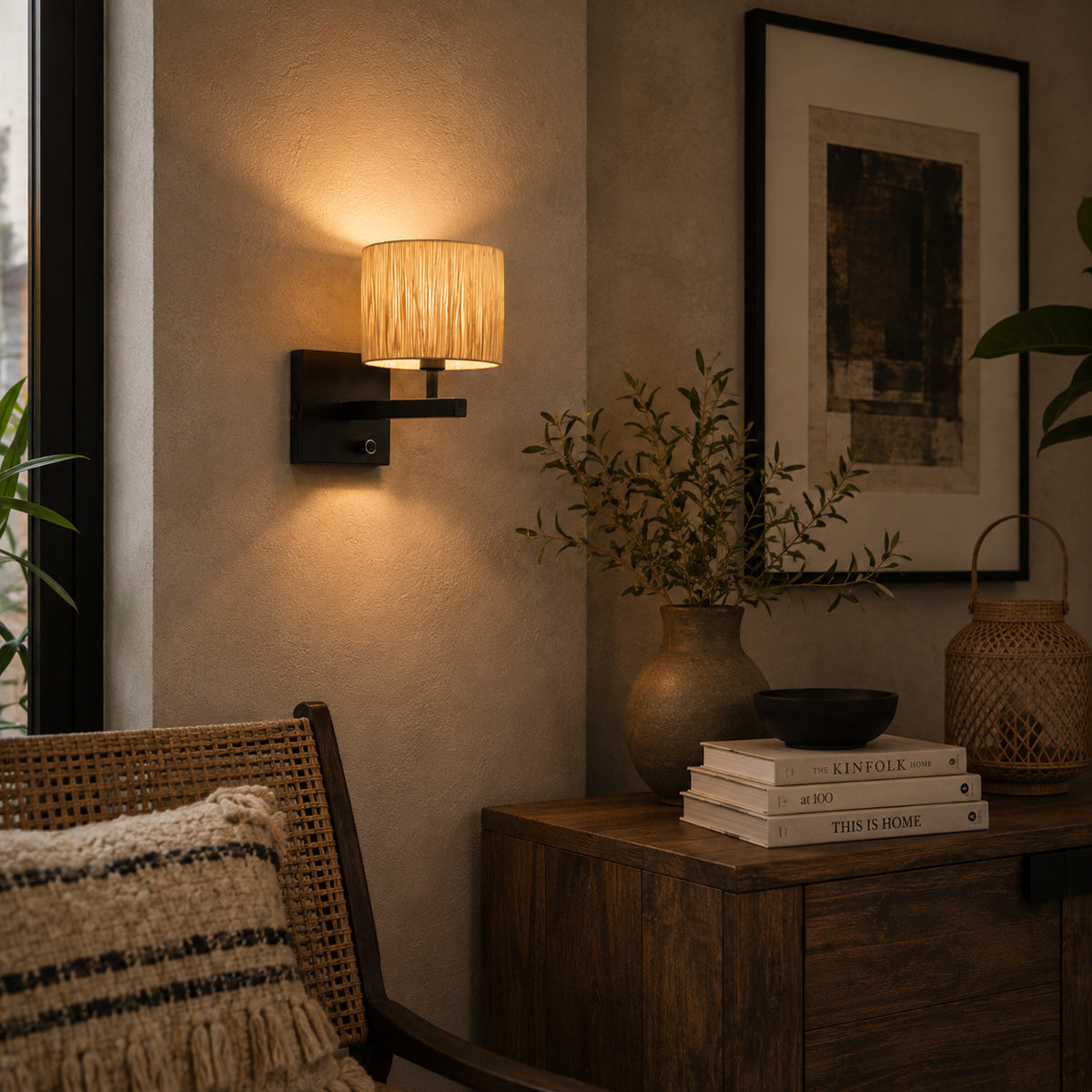 strakke-wandlamp-zwart-met-ronde-kap-steinhauer-stang-variant-image2