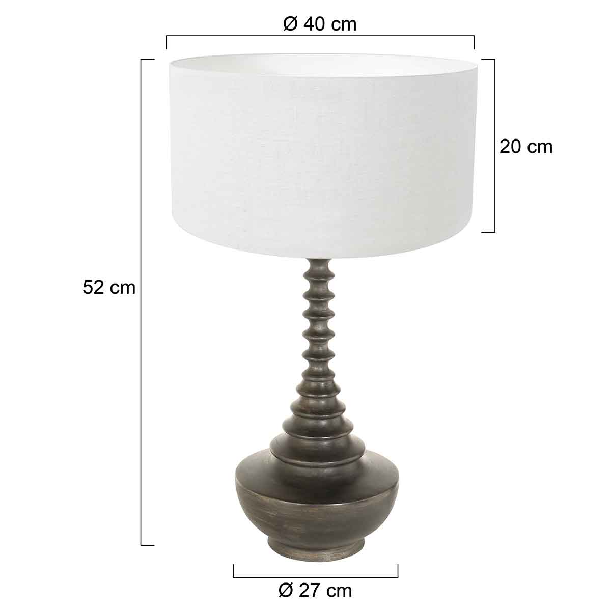 Steinhauer Bois Table Lamp – Black & White – dimension drawing