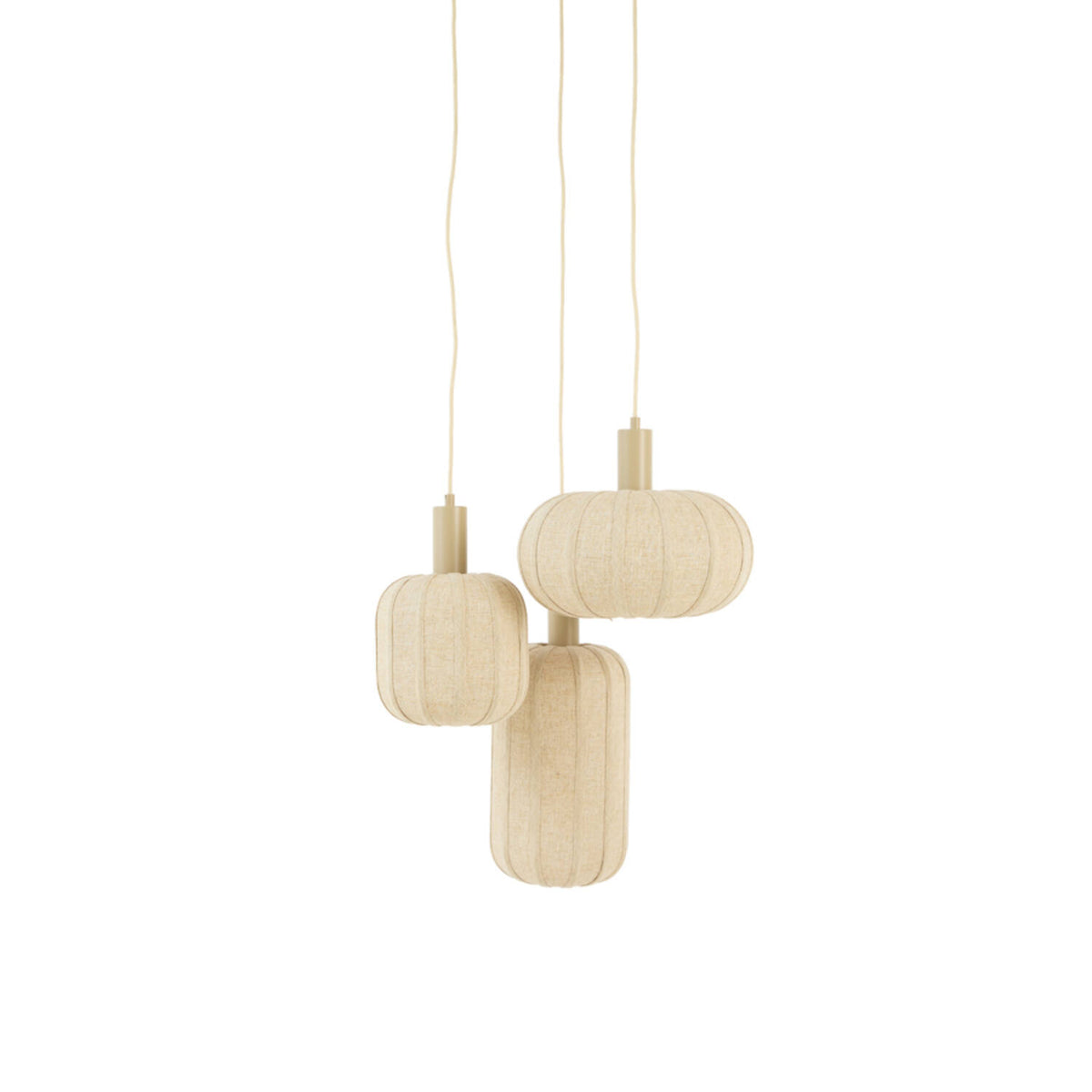 Piccola lampada a sospensione in lino naturale Light & Living Tufia