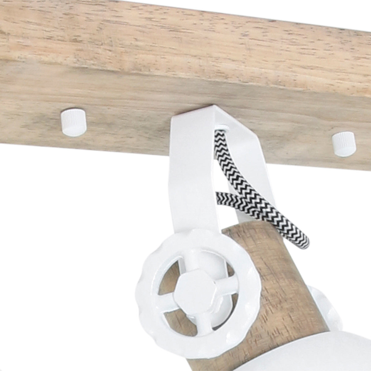 Mexlite Gearwood 3-lichts plafondspot wit met hout – afbeelding 5