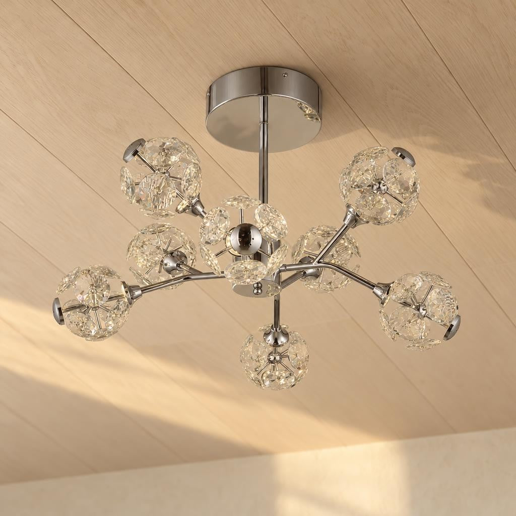 Virina chromen kristallen plafondlamp – hangulatkép
