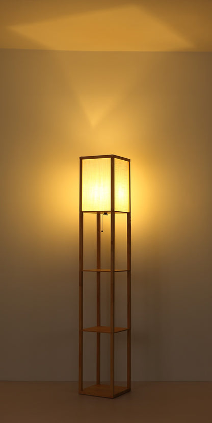 Lampada da terra in tessuto marrone raffinato – immagine 5