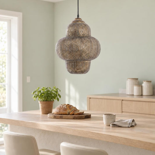 Viseća svjetiljka Ryota od smeđeg metala – Light & Living – ambijentalna fotografija