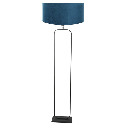 zwarte-vloerlamp-met-blauwe-velours-kap-en-luxe-accent-steinhauer-stang-main-image