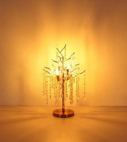 Lampada da tavolo sottile in cristallo dorato – immagine 4