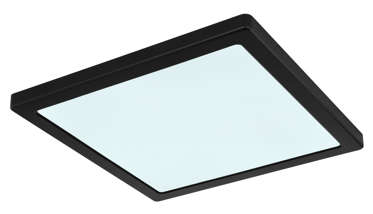 Zwarte kunststof plafondlamp met vierkante opalen lichtplaat en zwarte rand – afbeelding 5
