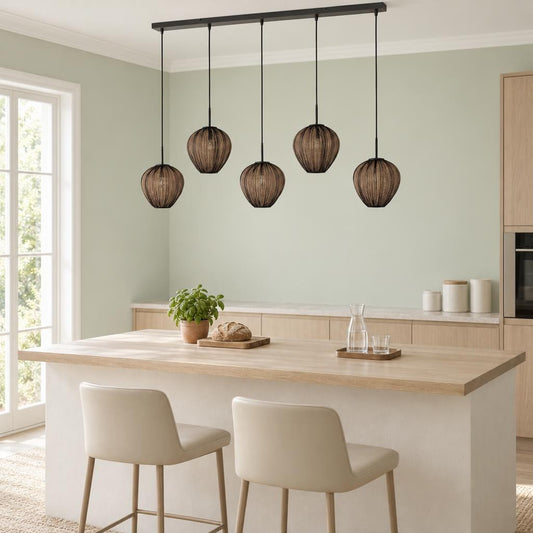 Candeeiro Suspenso Preto HaloSwap Mexlite – fotografia de ambiente