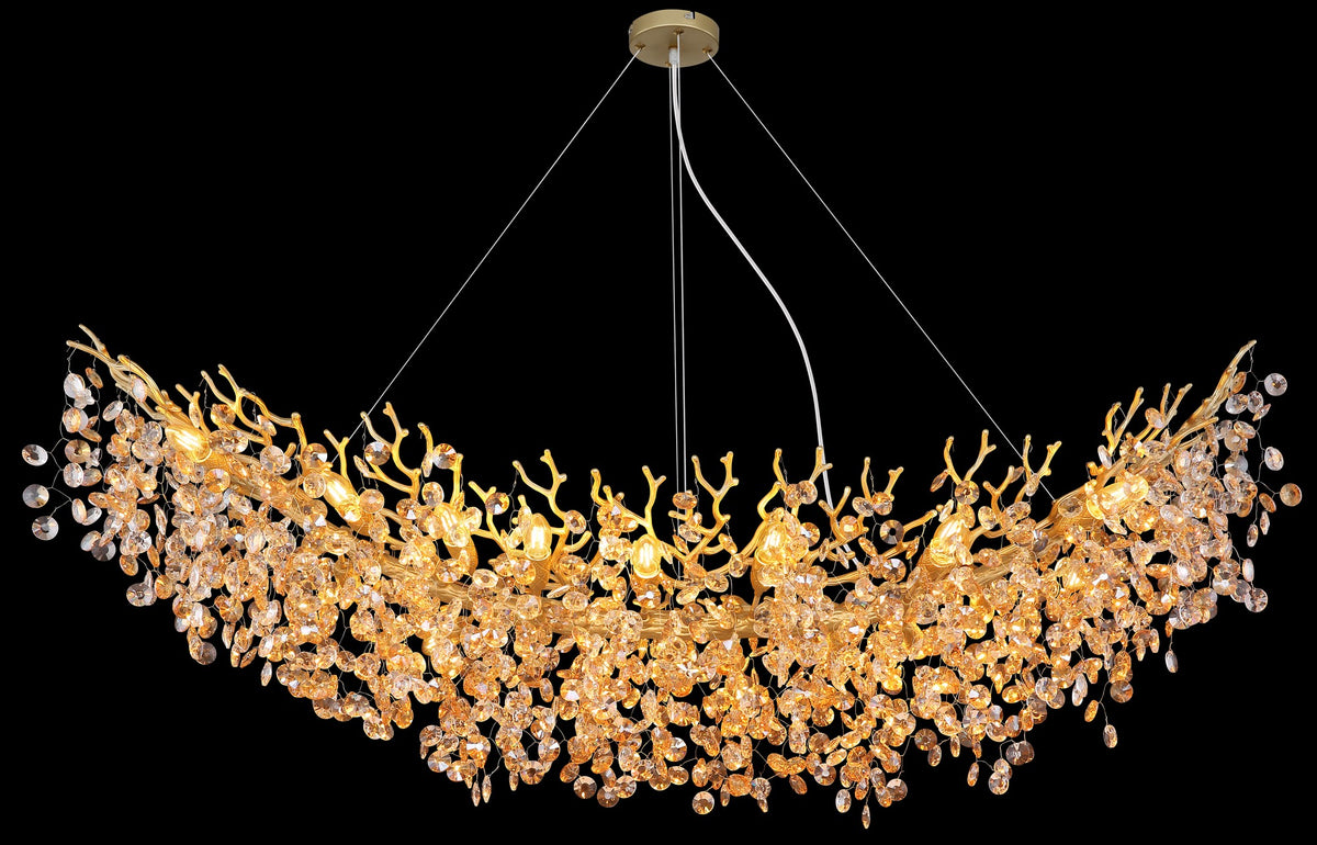 Candelabro extra grande de cristal dourado – imagem 4