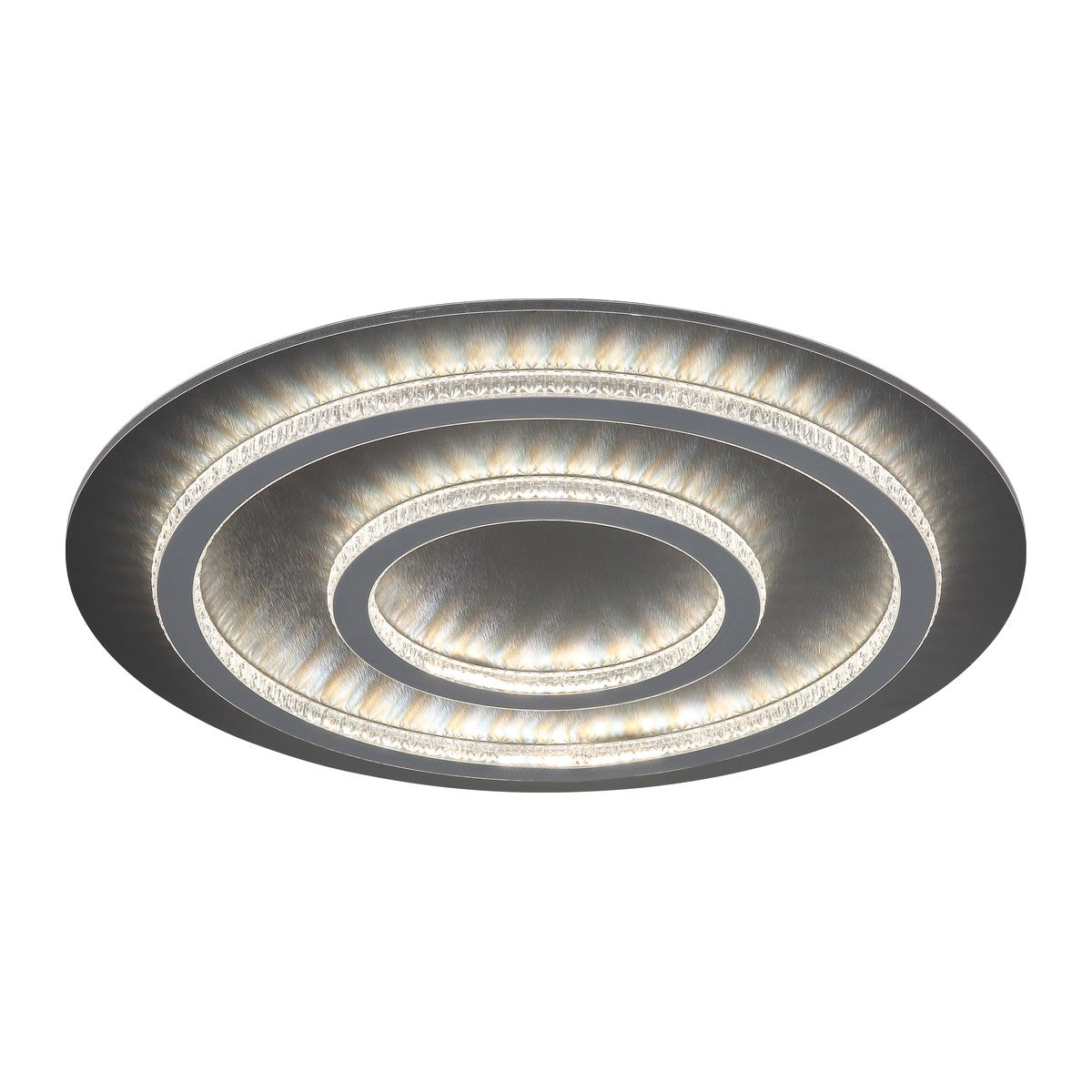 Grande lampada a soffitto in metallo nero con LED